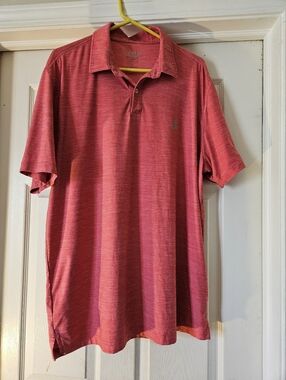 IZOD Golf Brand Mens Polo Shirt Large Vibrant Red Or Pink Hue